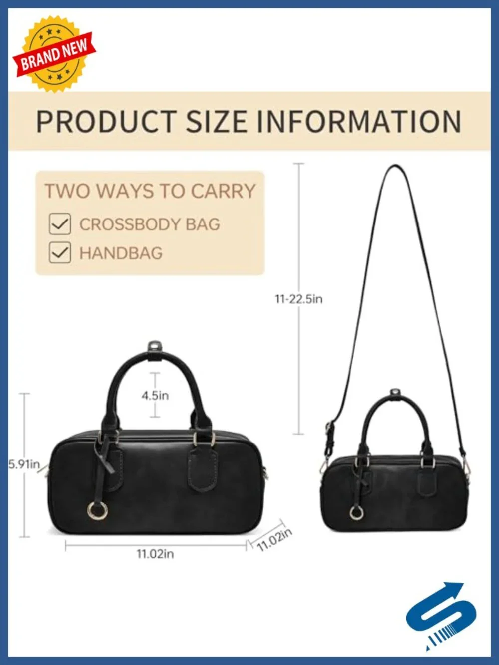 Women's Vegan Leather Satchel Handbag Top Handle Shoulder Purse Mini